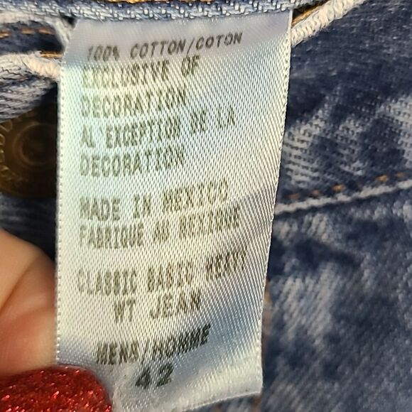 Eddie Bauer Men's 42x27 Classic Basic Heavy Weight Denim Blue Jeans Y2k - Picture 4 of 10